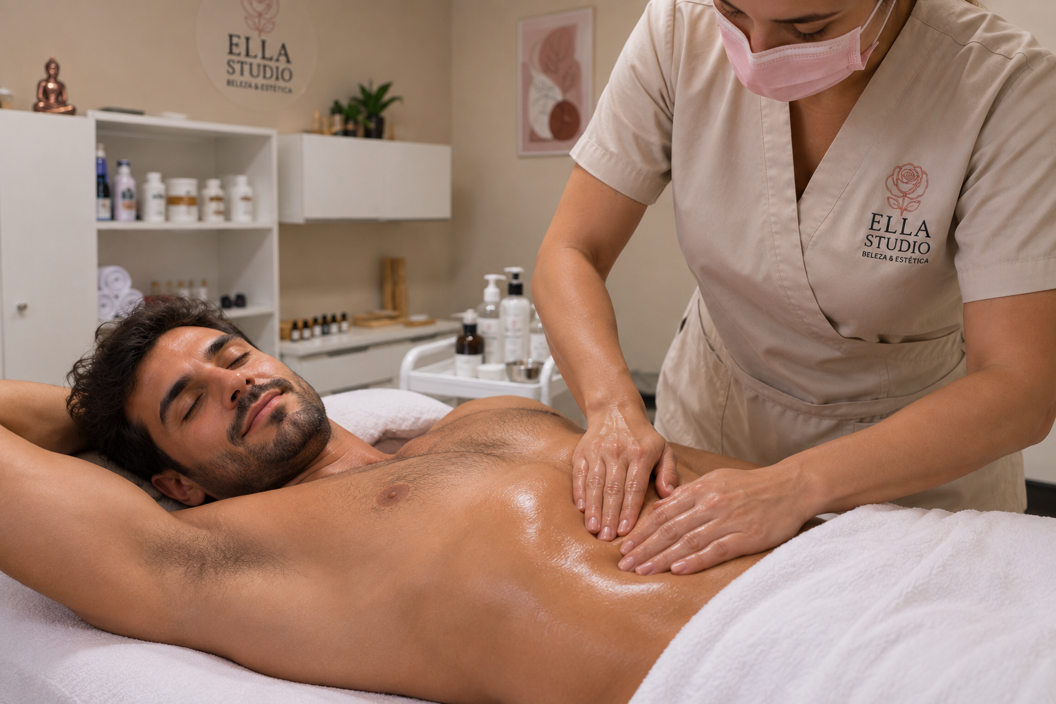 Massagem modeladora masculina no ELLA MEN em Valinhos
