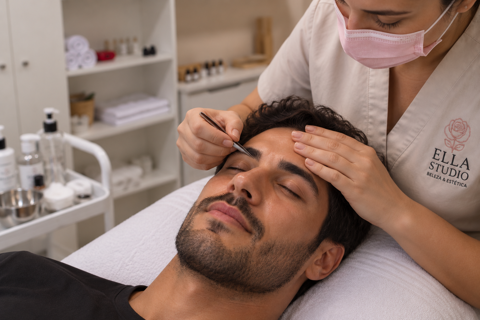 Design natural de sobrancelhas masculinas no ELLA MEN em Valinhos
