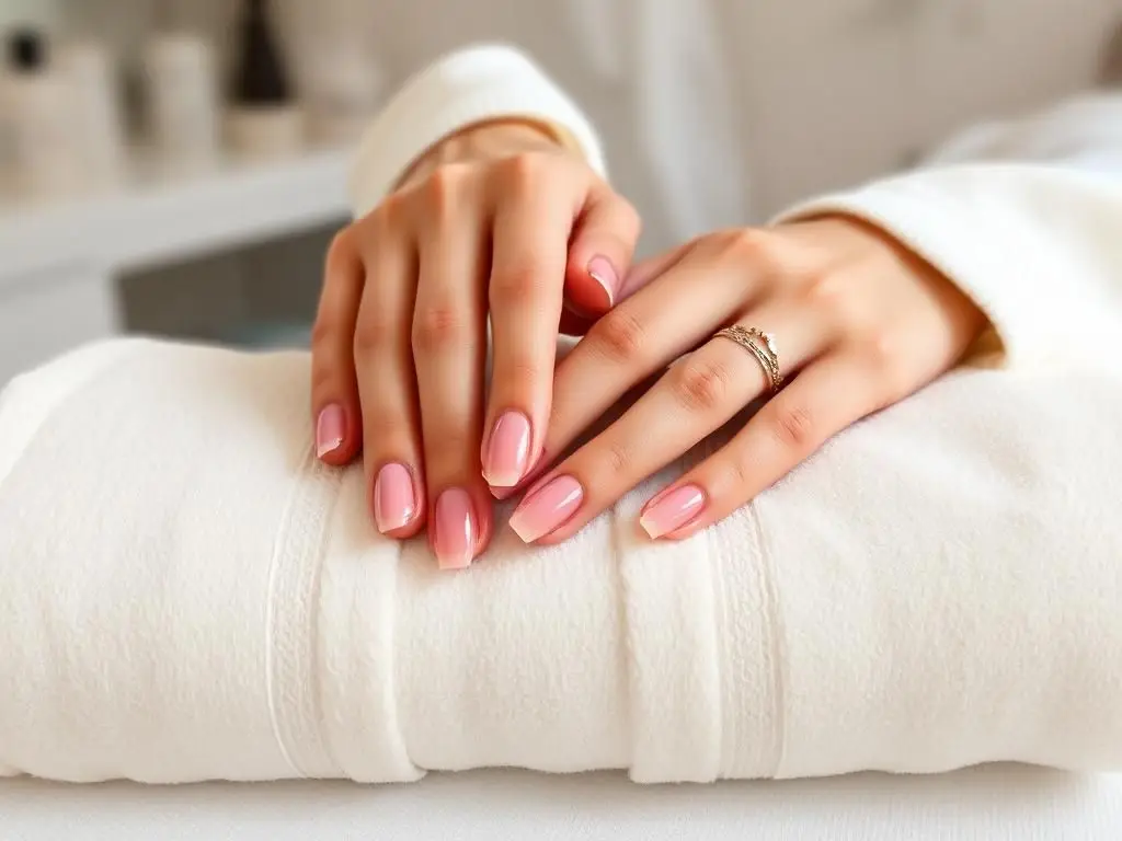 Cliente fazendo banho de gel nas unhas no ELLA Studio em Valinhos